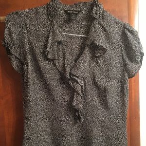 Beautiful silk black and white blouse